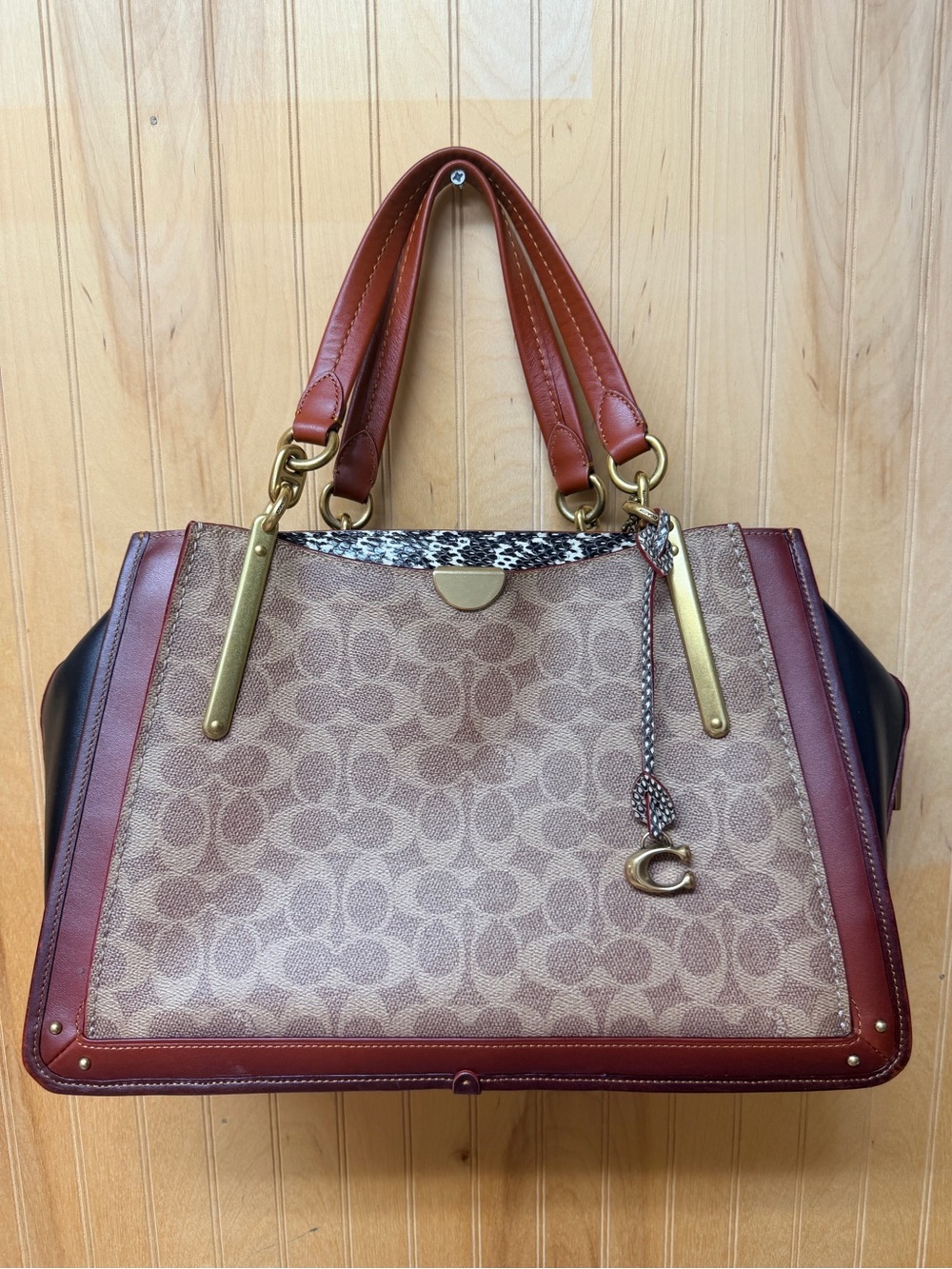 Coach Dreamer 36 in Signature Canvas with Snakeskin Detail